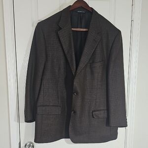 Coppley Wool Classic Brown Single Breasted Men's Blazer Size 50 T
